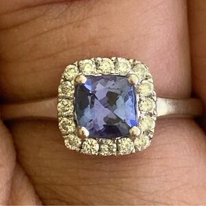 Tanzanite and Diamond Engagement Ring
